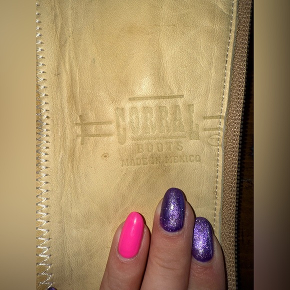 Vintage‎ Blue Leather Corral Zip Up Boots- Size 8 - Picture 8 of 11